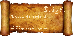 Magocs Árpád névjegykártya